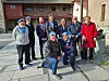 VETERANMARKERING: Lokale deltakere under veteranmarkeringa i Trondheim søndag 8. mai. Fra venstre: Rolf Ophus, Bjørn Johnsen, ordfører Isak V. Busch, Roar Engan, Egil Arne Nordås, Bjørn Magnar Aunmo og Bitten Scott. Foran Terje Stolt og Jan Lars Haugom. Foto: Privat