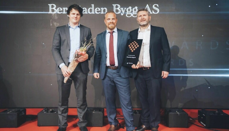 NYKOMMER: Bergstaden Bygg ble kåret til årets nykommer. F.v: Ivar Langeng, Magnus Jensås og Hørdur Hardarson. Foto: South Coast
