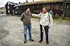 BYGGEKLART: Lars Sankar-Øyan møtte mandag den første byantikvaren på Røros, Ulrich Malisius, som først fattet interesse for å gjennoppbygge Larsenstuggu på Nedre Flanderborg. Sankar-Øyan håper å komme i gang med bygging allerede i oktober. Foto: Nils Kåre Nesvold