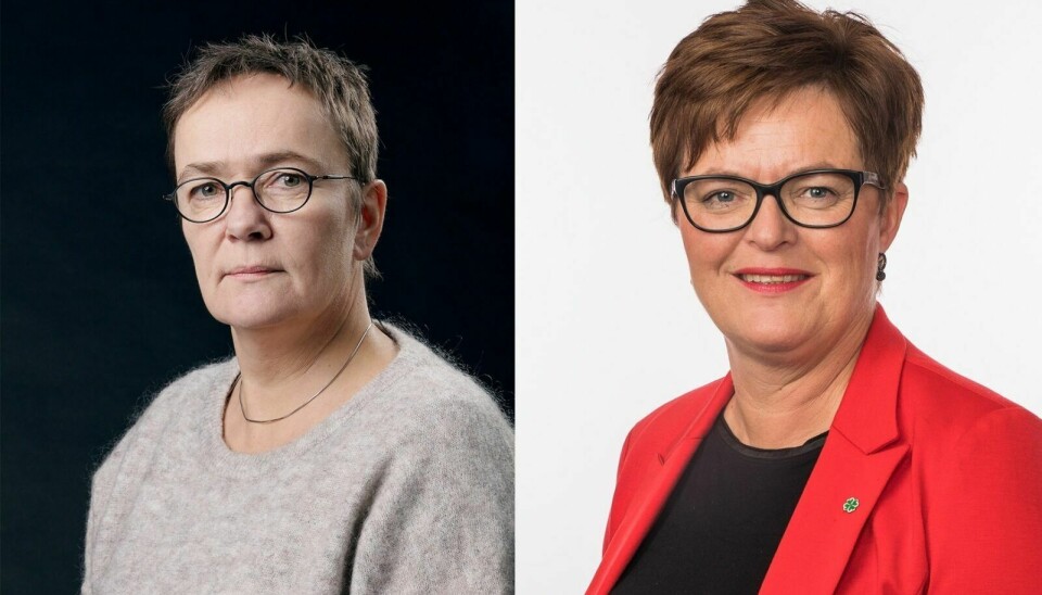 Guri Heggem og Heidi Greni, begge fra Senterpartiet.