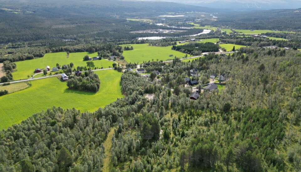 FRUVOLLEN: Dronebilde mot Galåen og Havsjøen.