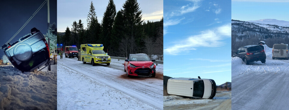 FIRE: Fire ulykker på fem dager. Med all sannsynlighet på grunn av glatt og sporete vei.