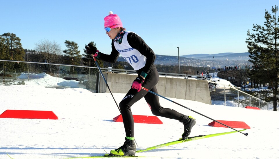 SOLID DEBUT: Jåvva Mathias Lemet Karlstad Bjørgård hadde all mulig grunn til å være fornøyd med Holmenkollen-debut lørdag ettermiddag.
