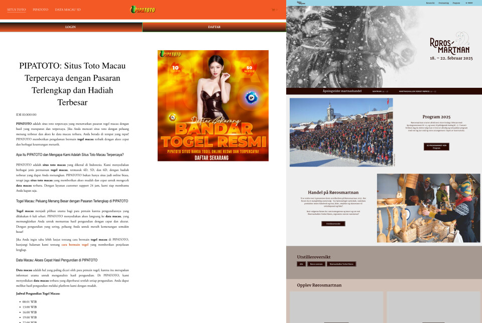 UNDER ANGREP: Nettsidene til Rørosmartnan har vært utsatt for nettangrep. Blant annet fikk enkelte besøkende servert nettsida til venstre framfor den vanlige, som er til høyre.