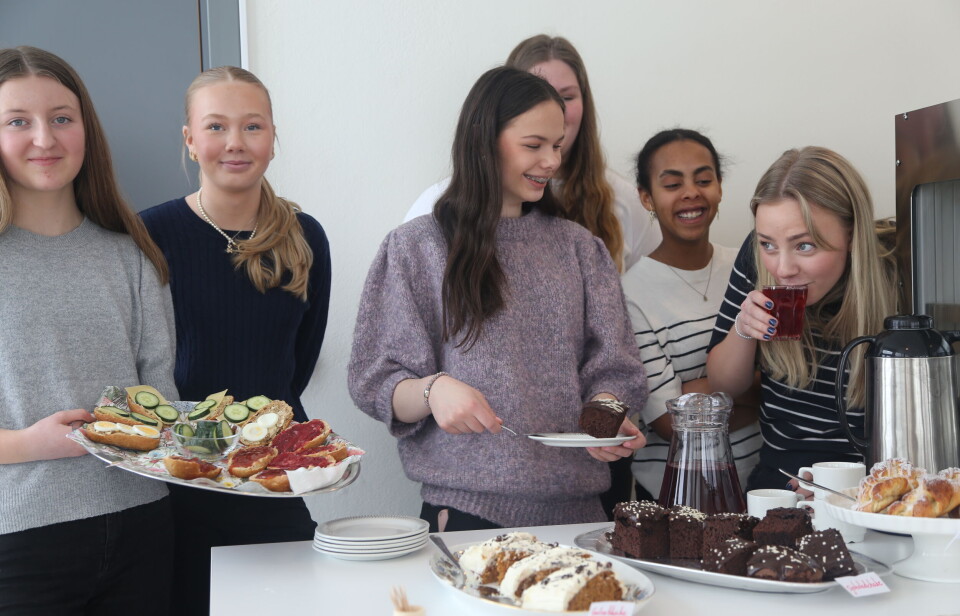 BEDRIFT SOM SELGER HJERTEVARME: Flinke jenter, som kan skape Hjertevarme stunder. F.v.: Maja Lundereng, Mali Øiseth, Emma Skogås, Anette Bakken, Msgana Weldelibanos og Signe Evenås Maurbakk.
