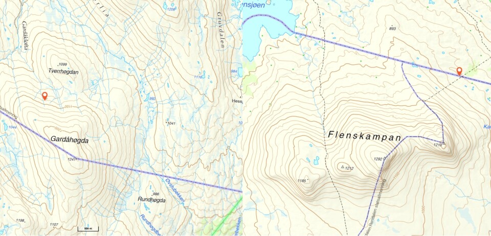 MEST ØDE: I Holtålen kommune ligger kommunens mest øde punkt nord for Gardåhøgda (bildet til venstre) mens i Røros ligger kommunens mest øde punkt på grensa til Rendalen på Flenskampan.
