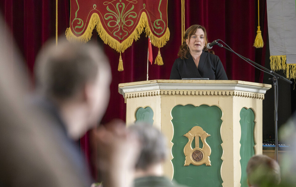 HOVEDTALER: Fylkespolitiker Hanne Moe Bjørnbet (Ap) var hovedtaler under årets 1. mai-markering på Røros. Hanne Moe Bjørnbet A1. mai 2025 Røros