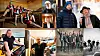 Bildecollage av flere musikere og band avbildet i ulike miljøer.